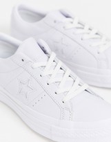 converse one star white monochrome leather sneakers
