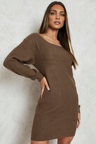 Thumbnail for your product : boohoo Boat Neck Fisherman Sweater Dress