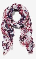 Thumbnail for your product : Express Bright Rose Print Quad Scarf