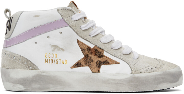 Golden Goose SSENSE Exclusive White & Grey Mid Star Sneakers - ShopStyle
