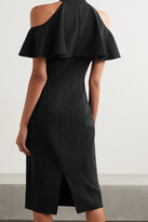 Thumbnail for your product : Michael Kors Collection Cold-shoulder Ruffled Stretch-wool Midi Dress - Black