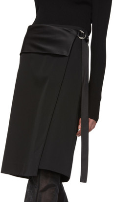 Helmut Lang Black Tuxedo Wrap Skirt