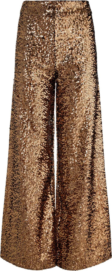 Gold Palazzo Trousers ShopStyle UK