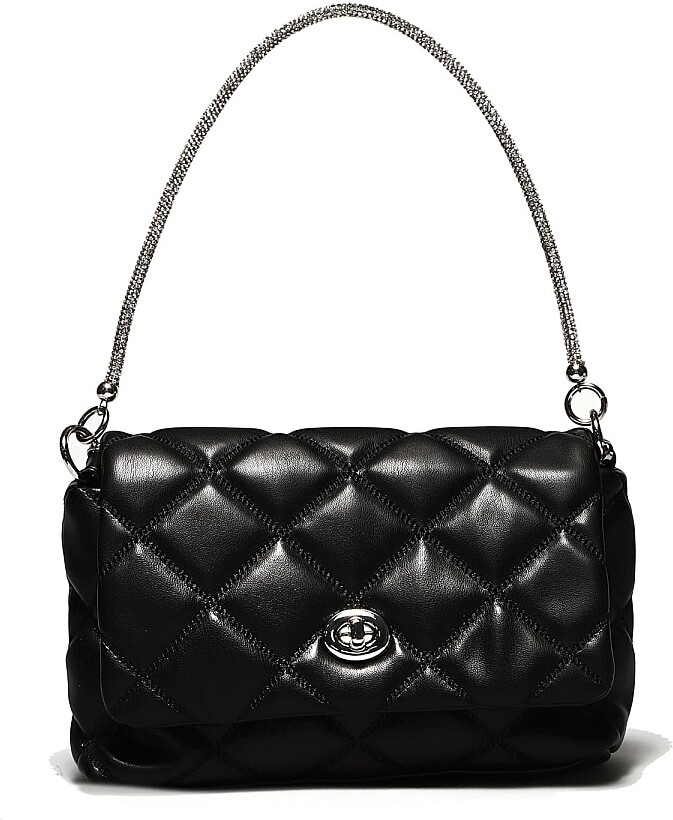 Buy the Urban Expression Faux Leather Quilted Chain Zip Small