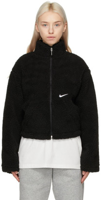 Nike Black Sherpa Swoosh Jacket - ShopStyle