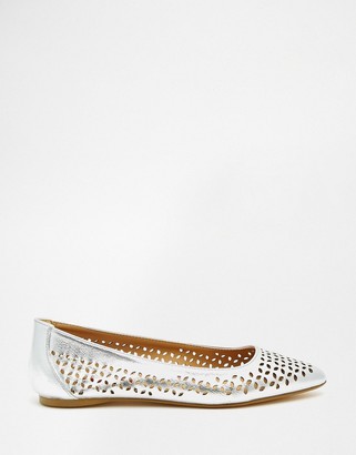 London Rebel Cut Out Point Flat Shoes