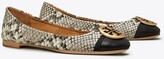 Thumbnail for your product : Tory Burch Minnie Cap-Toe Ballet Flat, Embossed Leather