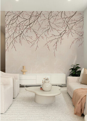 WallPops! Hanami Pink Self Adhesive Mural