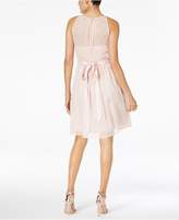 Thumbnail for your product : Adrianna Papell Belted Chiffon Halter Dress