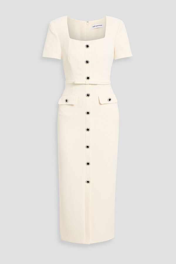 Self-Portrait Embellished crepe midi dress
