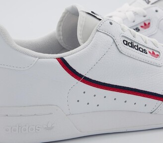 adidas 80s Continental Trainers White White Scarlet Navy