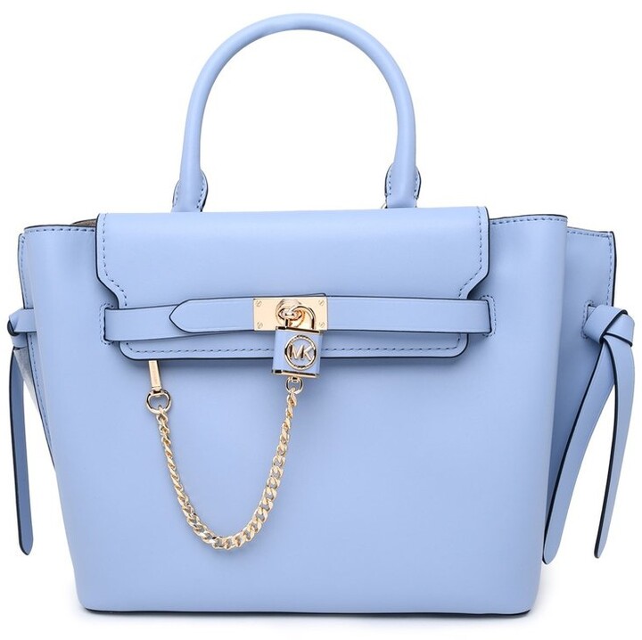 Michael Kors Blue Leather Hamilton Crossbody Bag - ShopStyle