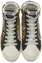 Thumbnail for your product : Golden Goose Beige and Black Calf-Hair Zebra Sneakers