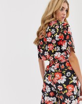 Thumbnail for your product : Milk It Vintage tie front shirt in floral print co-ord