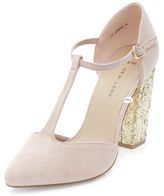 Thumbnail for your product : New Look Wide Fit Stone T-Bar Strap Glitter Heels