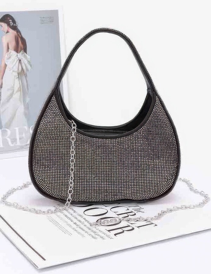 FASHNZFAB Rhinestone Hobo Bag