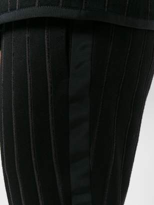 Thom Browne Chenille Banker Stripe Lowrise Skinny Trouser With Grosgrain Tuxedo Stripe