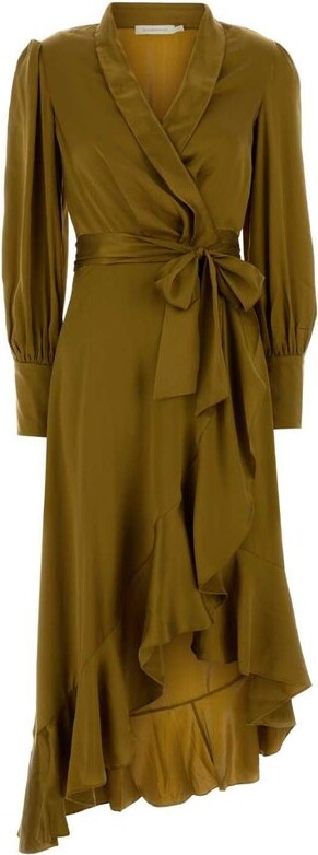 Zimmermann Belted Wrap Midi Dress