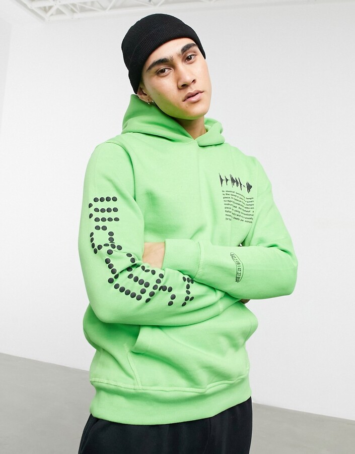 Bershka BPM hoodie with back print in 