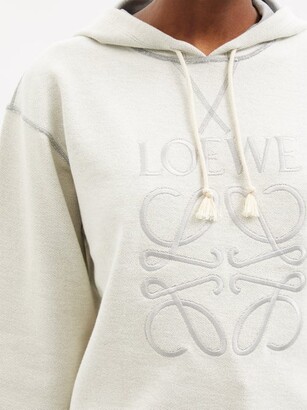 Loewe Anagram-embroidered Cotton Hooded Sweatshirt - Grey