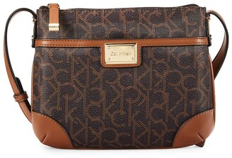 calvin klein shoulder bolsa brown