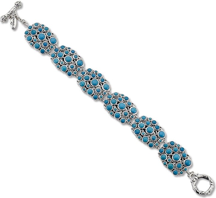 Samuel B. Silver 16.20 Ct. Tw. Sleeping Beauty Turquoise Bracelet