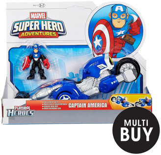 Playskool Heroes Marvel Super Hero Adventures Shield Bike Vehicle With Captian America Figure
