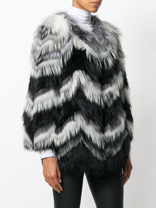 Yves Salomon fox fur paneled coat