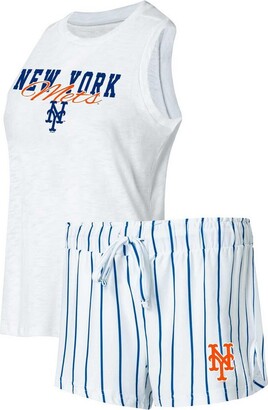 Women's Concepts Sport White Los Angeles Dodgers Reel Pinstripe Tank Top &  Shorts Sleep Set 