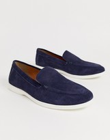 Thumbnail for your product : Kg Kurt Geiger KG by Kurt Geiger wide fit slip on shoe in navy suede with white sole