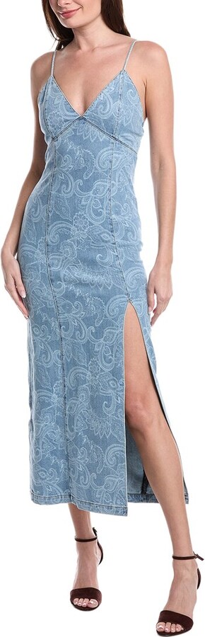 Alice + Olivia Julietta Denim Slip Dress=