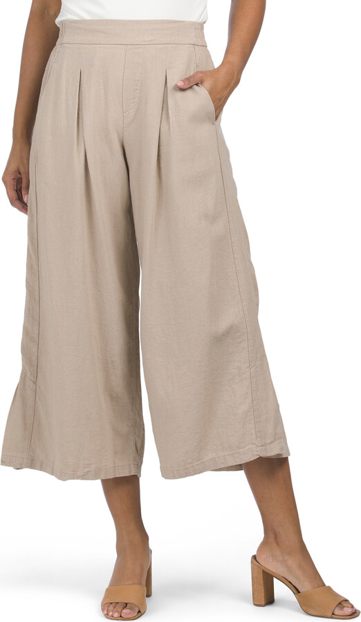 Jules And Leopold Linen Rayon Blend Garment Washed Crop Pants - ShopStyle