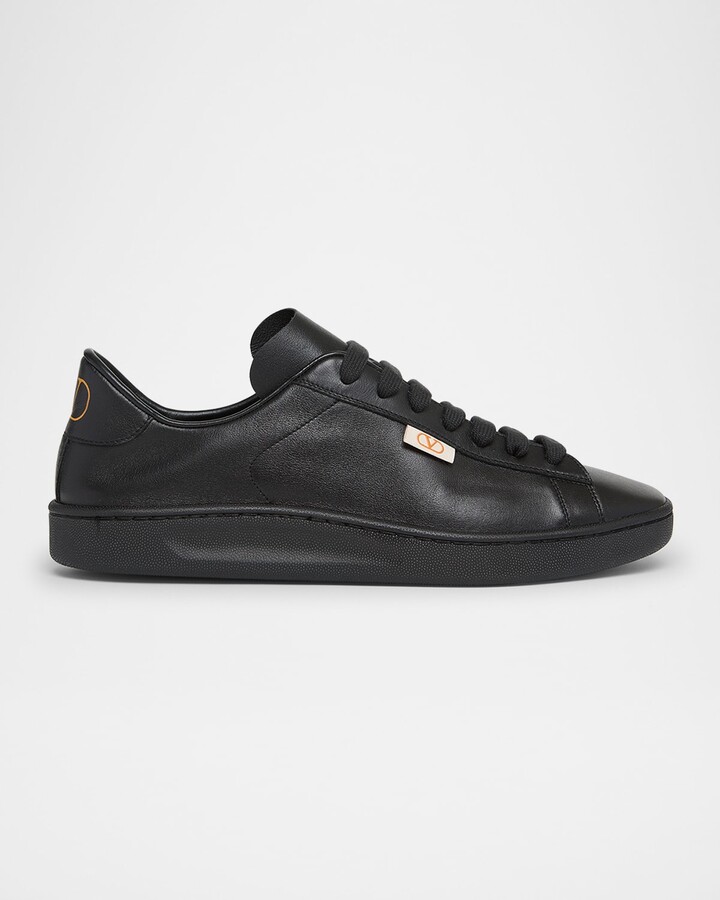 Valentino Garavani Men's Royco V Logo Calfskin Low-Top Sneakers