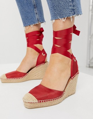asos design topic espadrille wedges in beige