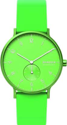 Skagen Kulor Neon Green Silicone Strap Watch