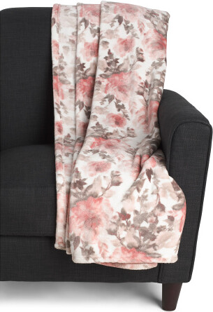 TJMAXX Floral Velvet Plush Throw, Polyester
