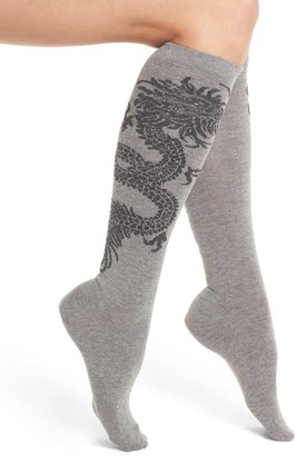 Natori Women's Dragon Pattern Knee High Socks