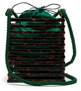 Thumbnail for your product : Montunas Vanda Tortoiseshell-acetate Box Bag - Green Multi