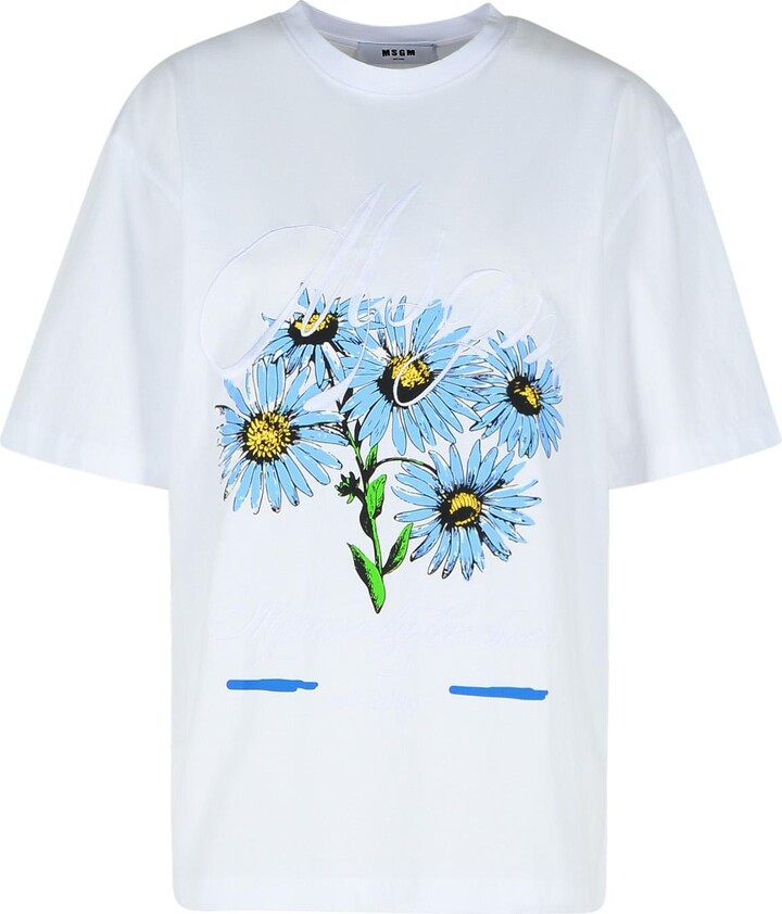 MSGM White Cotton T-shirt