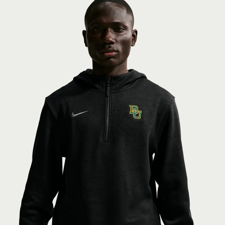 Nike Baylor Bears Men's NCAA Basketball Coaches' Pullover Hoodie in Black | IM2410-010
