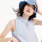 Thumbnail for your product : J.Crew Tall ruffle-neck top in striped cotton poplin