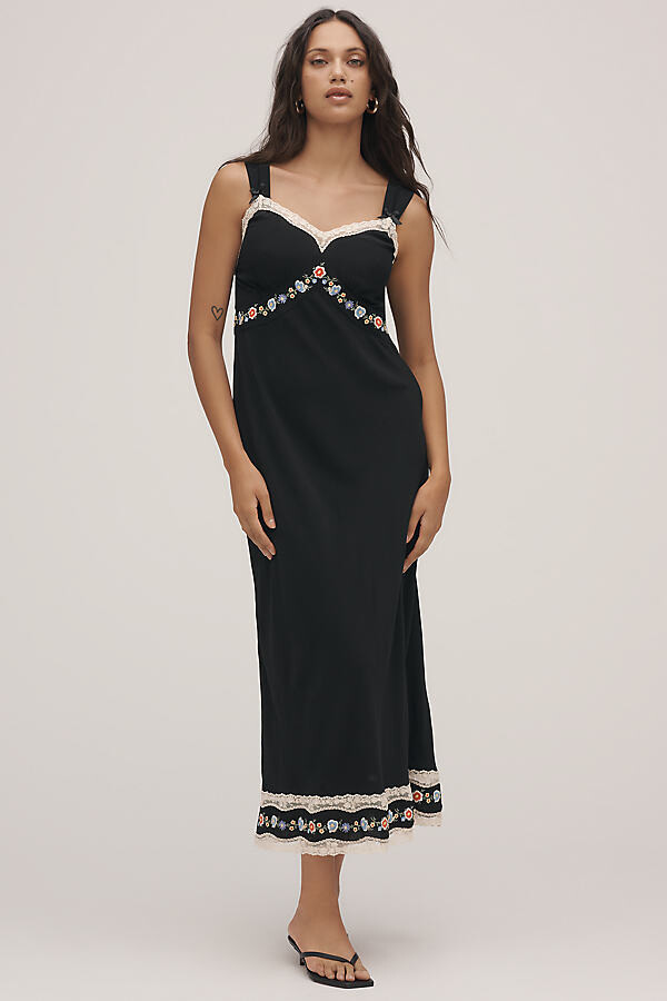 Lucie Bias-Cut Midi Slip Dress