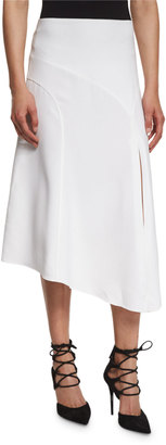 Veronica Beard Maverick Asymmetric Midi Skirt, White