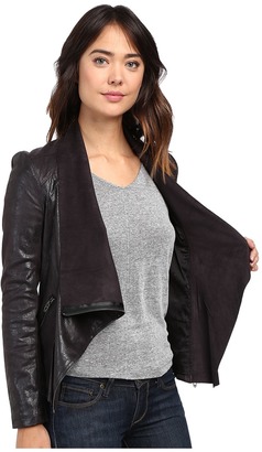 Blank NYC Faux Suede Drape Jacket in Hot Line Bling Women's Coat