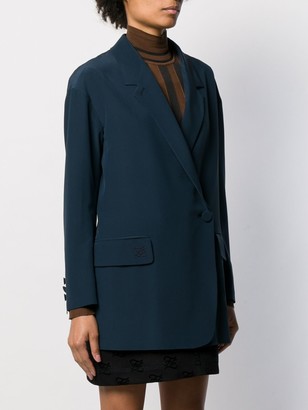 Fendi Silk Off-Centred Buttoned Blazer