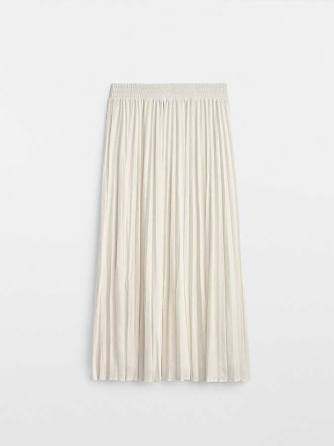 Massimo Dutti Pleated Skirt With Elastic Waist - ShopStyle