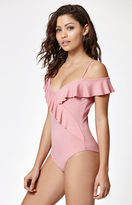 Thumbnail for your product : La Hearts Ribbed Ruffle Bodysuit