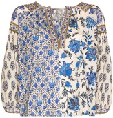 Thumbnail for your product : BOTEH Lazuli V-neck smocked blouse