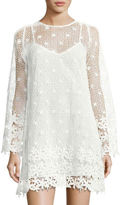 French Connection Posy Lace Long-Sleeve Flared Dress