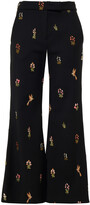 Thumbnail for your product : VIVETTA Embroidered Twill Flared Pants